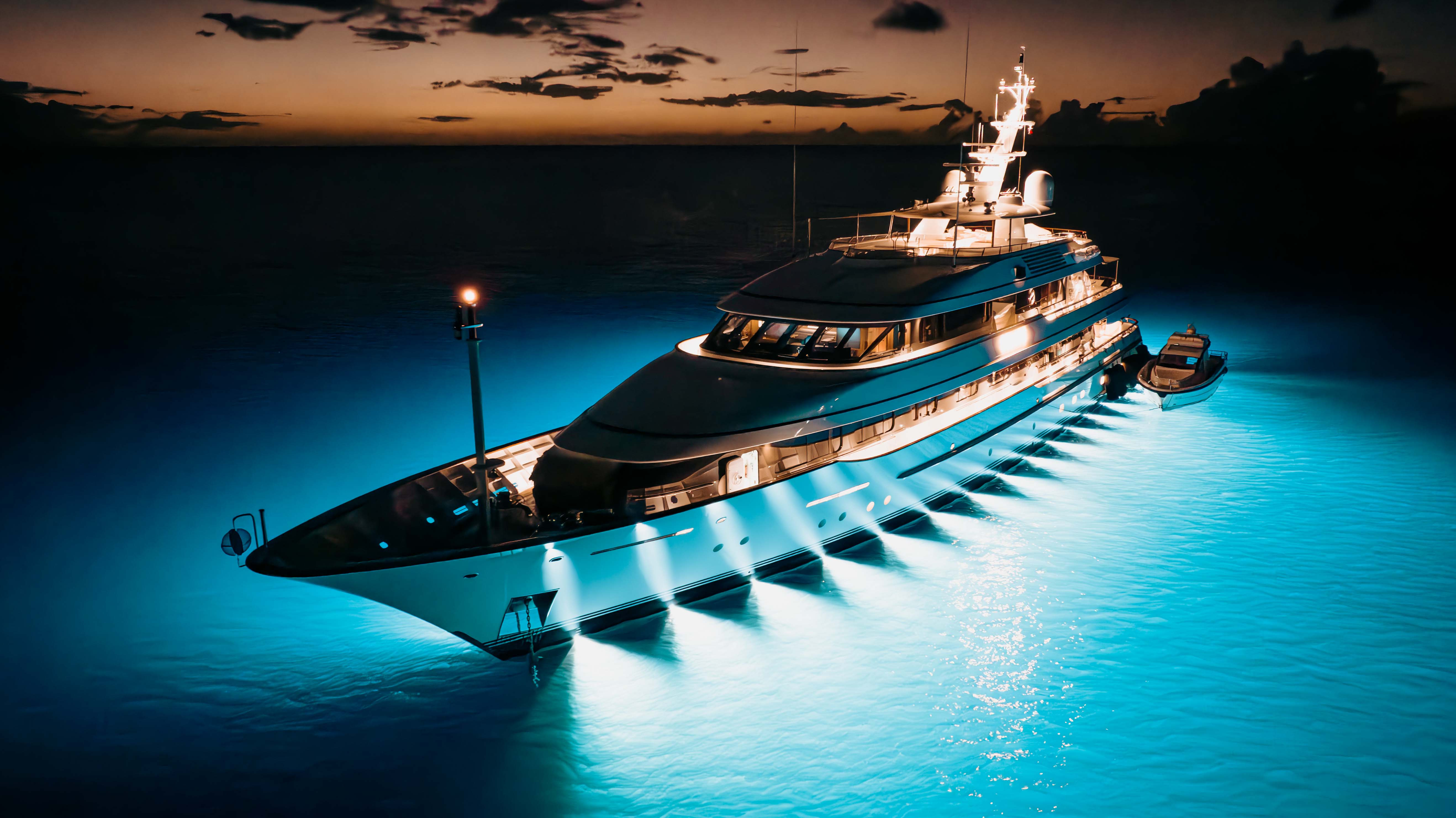 Yacht under late-summer Mediterranean light